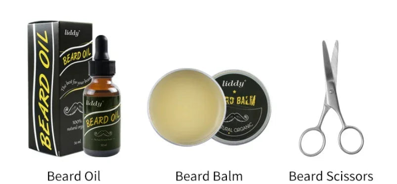 Men’s Beard Care Kit — Oil, Balm & Grooming Tools (Gift Box + Travel Pouch) - Y.S Alley