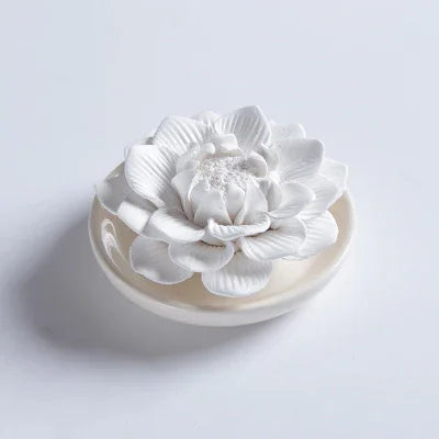Lotus & Rose Porcelain Aroma Plate — Silent Diffuser - Y.S Alley