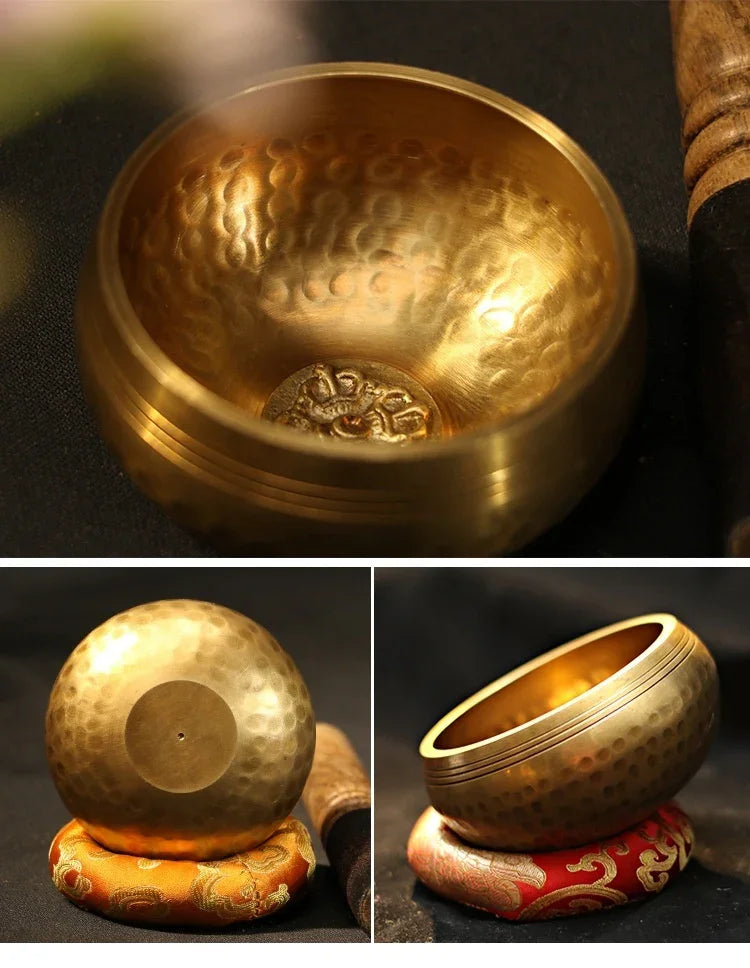 Hand-Hammered Lotus Buddhist Singing Bowl - Y.S Alley