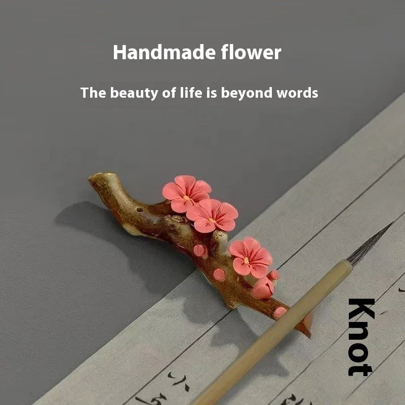 Plum Blossom Ceramic Incense Holder — Pink, Red and White - Y.S Alley