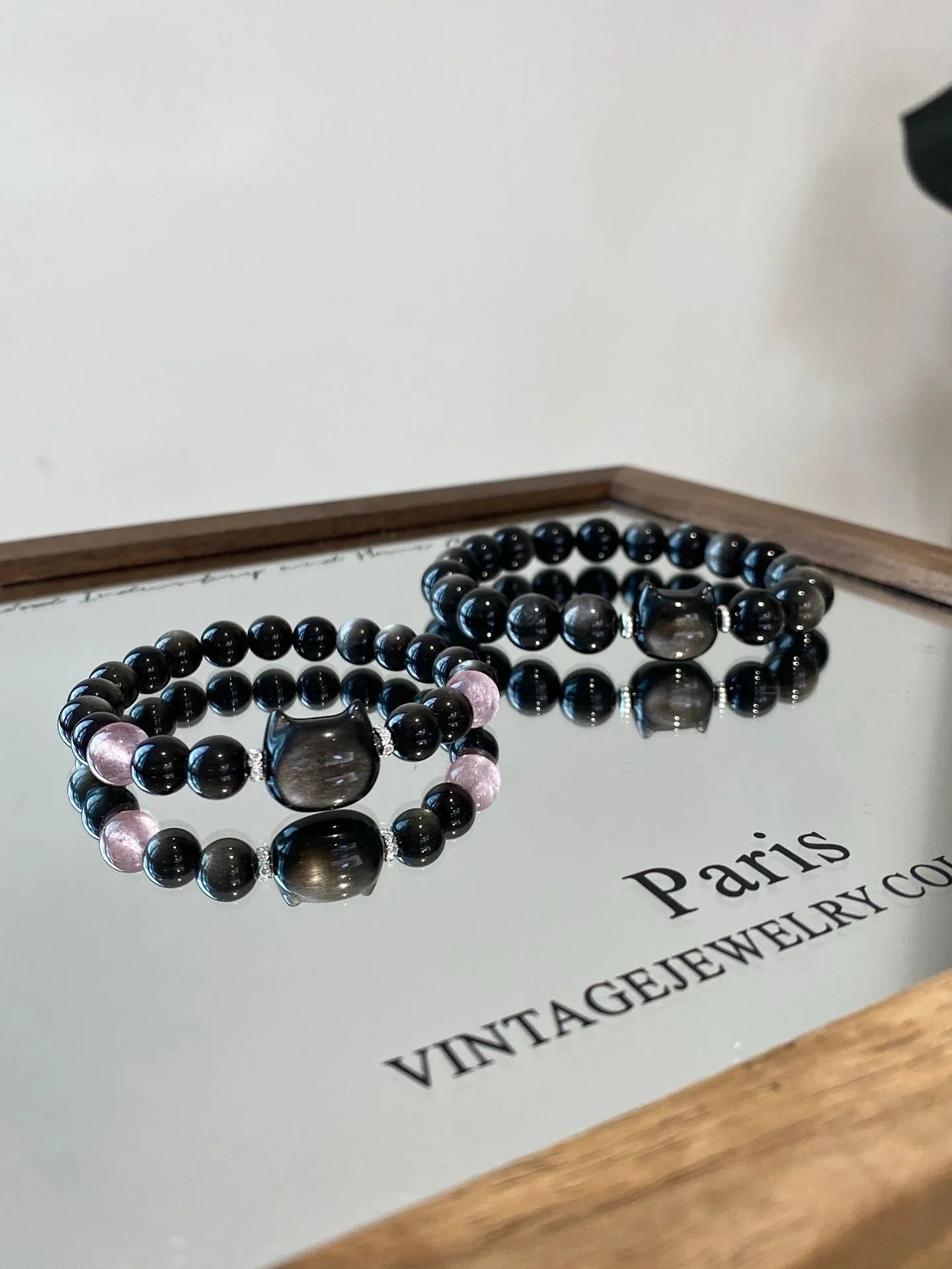 Black Grounding Gemstones Bracelet - Choose Shungite, Obsidian and Tiger's Eye
