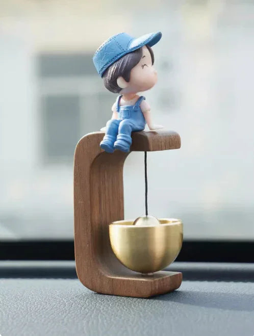 Minimalist Wood-Brass Door Bell — 6 Sculptural Shapes, Beech or Walnut - Y.S Alley
