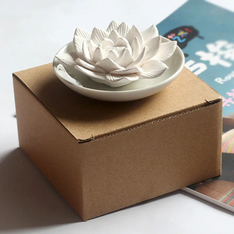 Lotus & Rose Porcelain Aroma Plate — Silent Diffuser - Y.S Alley