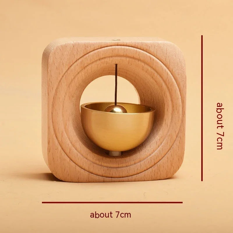 Minimalist Wood-Brass Door Bell — 6 Sculptural Shapes, Beech or Walnut - Y.S Alley
