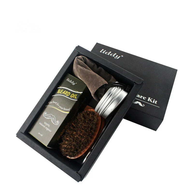 Men’s Beard Care Kit — Oil, Balm & Grooming Tools (Gift Box + Travel Pouch) - Y.S Alley
