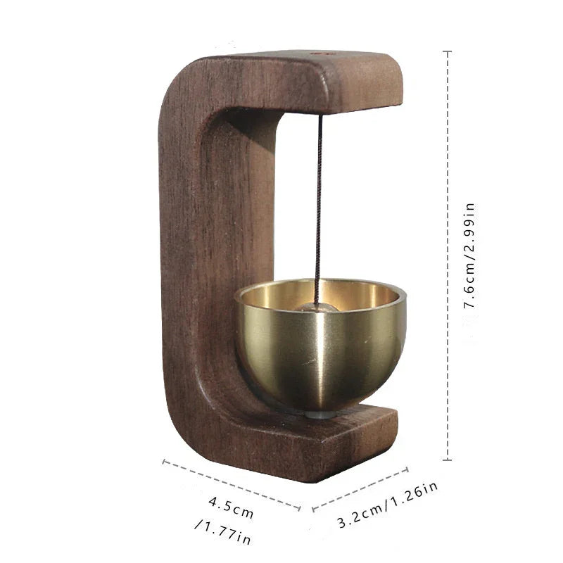 Minimalist Wood-Brass Door Bell — 6 Sculptural Shapes, Beech or Walnut - Y.S Alley