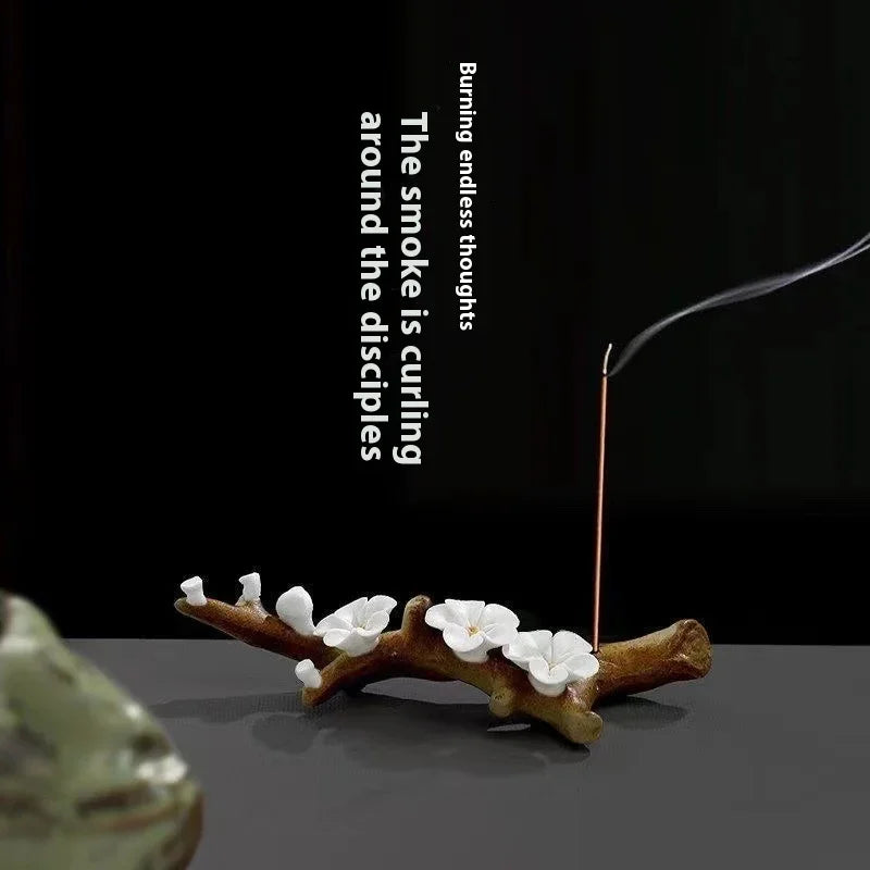 Plum Blossom Ceramic Incense Holder — Pink, Red and White - Y.S Alley