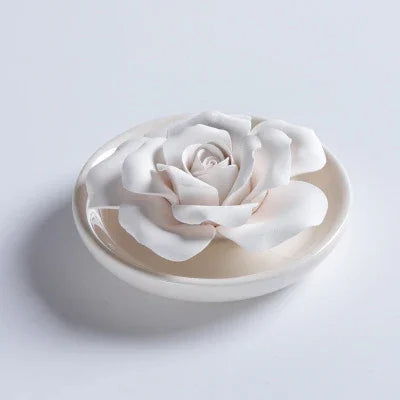 Lotus & Rose Porcelain Aroma Plate — Silent Diffuser - Y.S Alley
