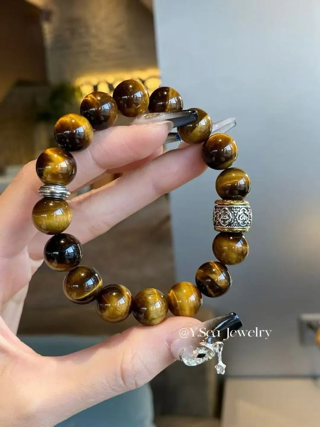 Black Grounding Gemstones Bracelet - Choose Shungite, Obsidian and Tiger's Eye