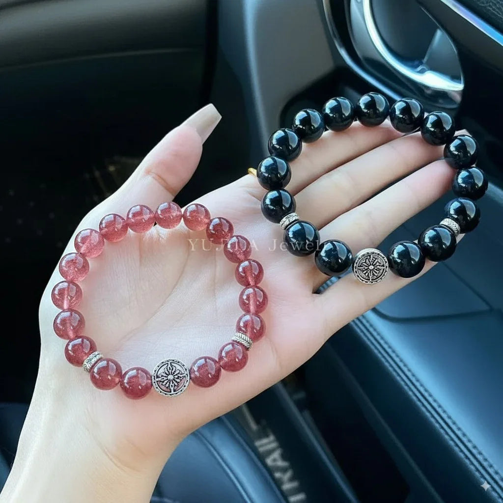 Black Grounding Gemstones Bracelet - Choose Shungite, Obsidian and Tiger's Eye