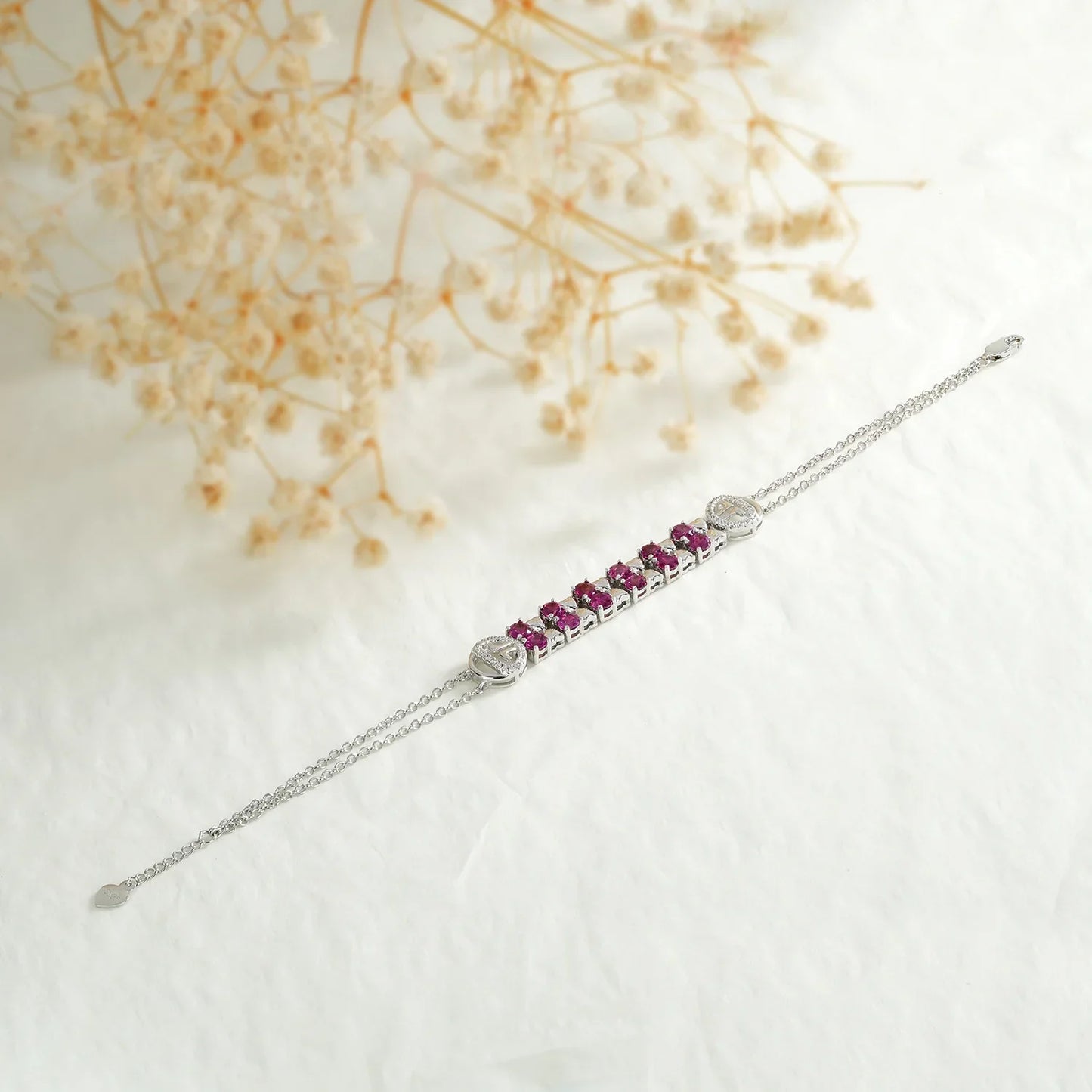 925 Purple Garnet Tennis Bracelet Sterling Silver - Y.S Alley