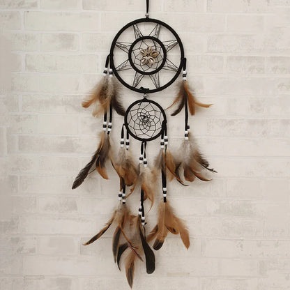 Night-Feather Dreamcatcher Wind Chime — Shell & Feather Harmony (75 cm) - Y.S Alley