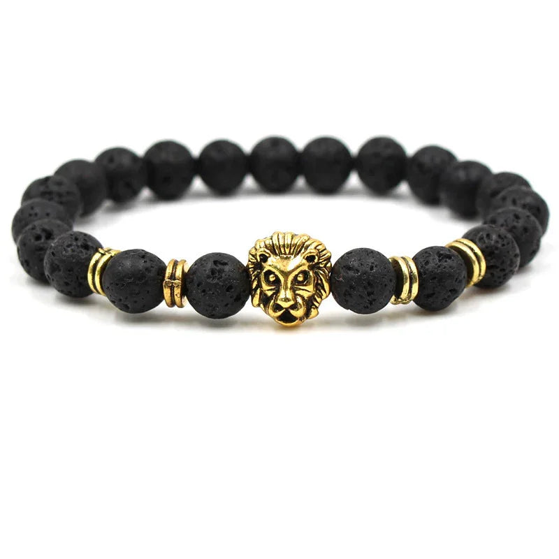 Lion Bead Bracelet | Silver or Gold Accents - Y.S Alley