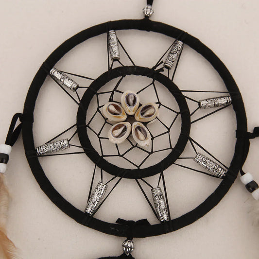 Night-Feather Dreamcatcher Wind Chime — Shell & Feather Harmony (75 cm) - Y.S Alley