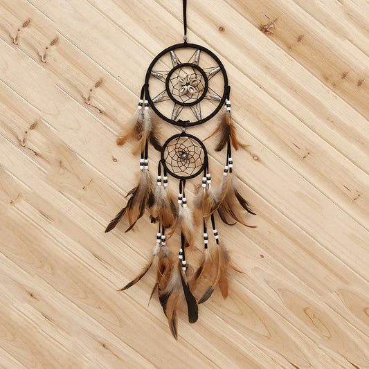 Night-Feather Dreamcatcher Wind Chime — Shell & Feather Harmony (75 cm) - Y.S Alley