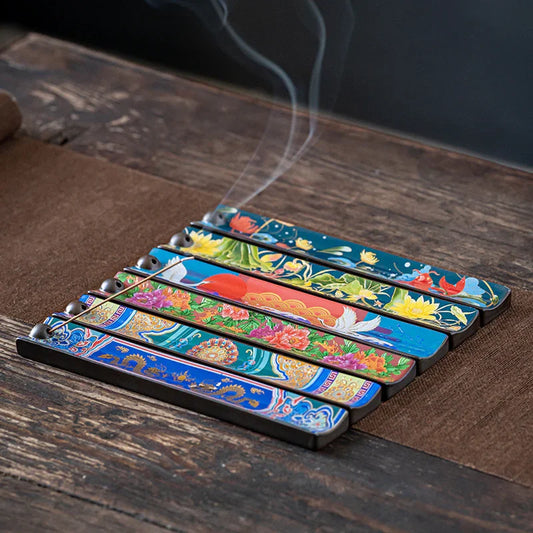 Hand‑Enamel Incense Stick Holder — Classical Chinese Series (6 Patterns) - Y.S Alley