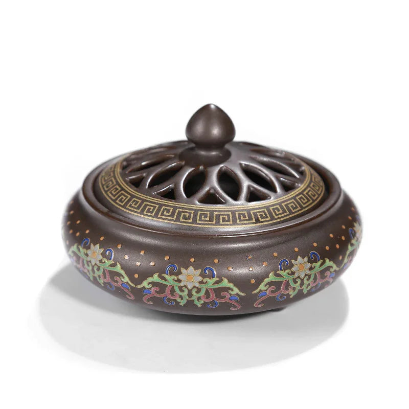Cloisonné Ceramic Incense Burner — Hand-Made Backflow Censer - Y.S Alley
