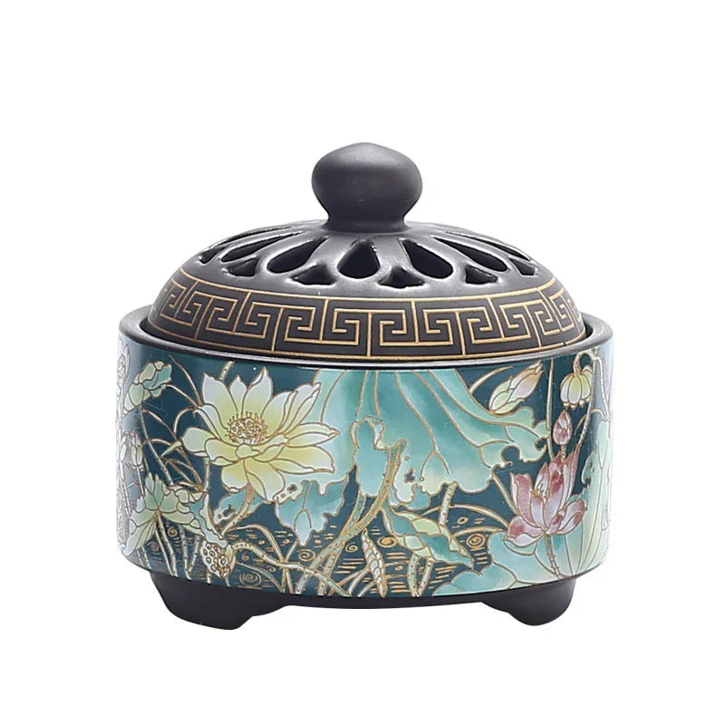 Cloisonné Ceramic Incense Burner — Hand-Made Backflow Censer - Y.S Alley