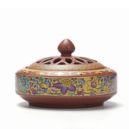 Cloisonné Ceramic Incense Burner — Hand-Made Backflow Censer - Y.S Alley
