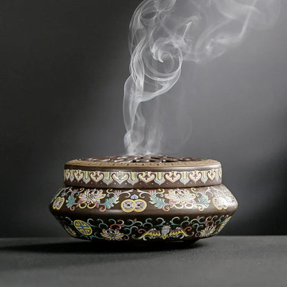 Cloisonné Ceramic Incense Burner — Hand-Made Backflow Censer - Y.S Alley