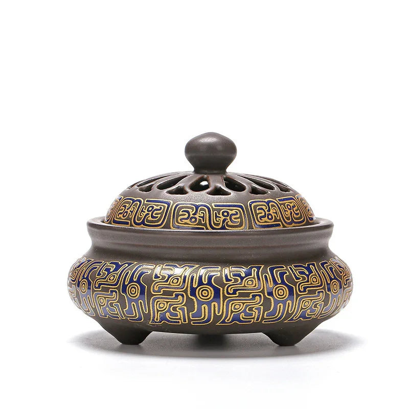 Cloisonné Ceramic Incense Burner — Hand-Made Backflow Censer - Y.S Alley