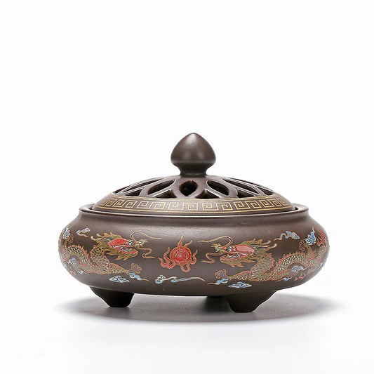 Cloisonné Ceramic Incense Burner — Hand-Made Backflow Censer - Y.S Alley