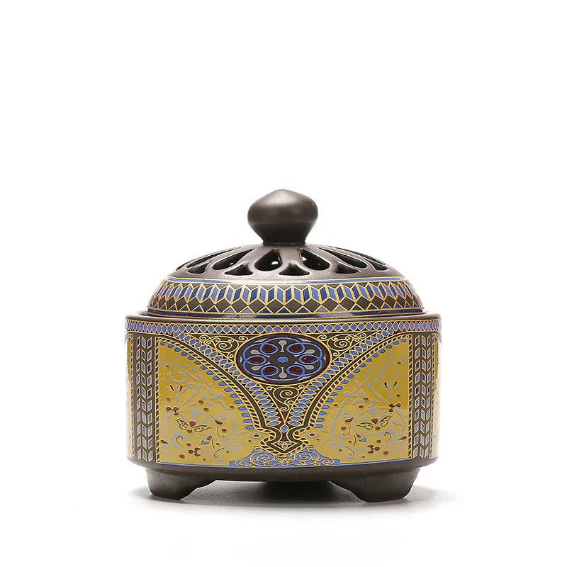 Cloisonné Ceramic Incense Burner — Hand-Made Backflow Censer - Y.S Alley