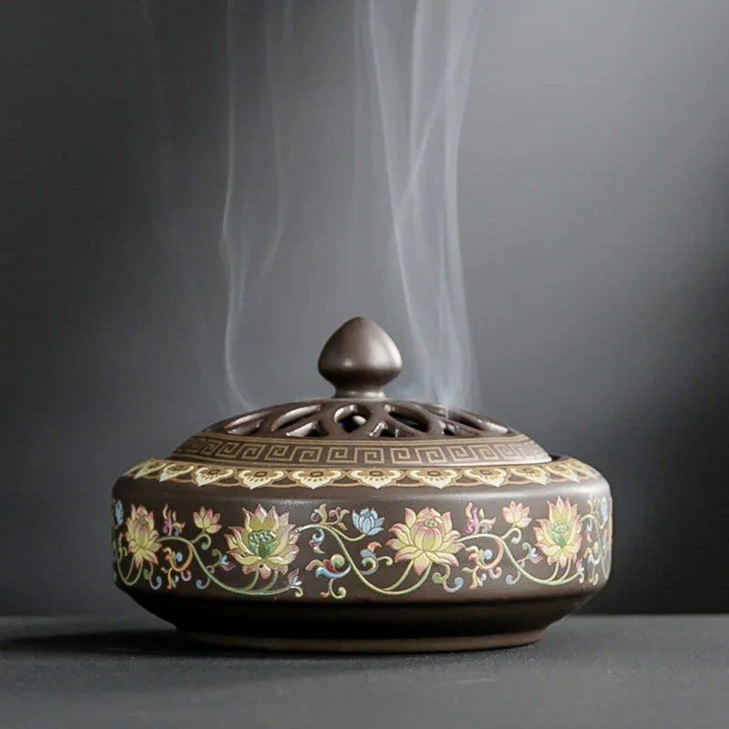Cloisonné Ceramic Incense Burner — Hand-Made Backflow Censer - Y.S Alley