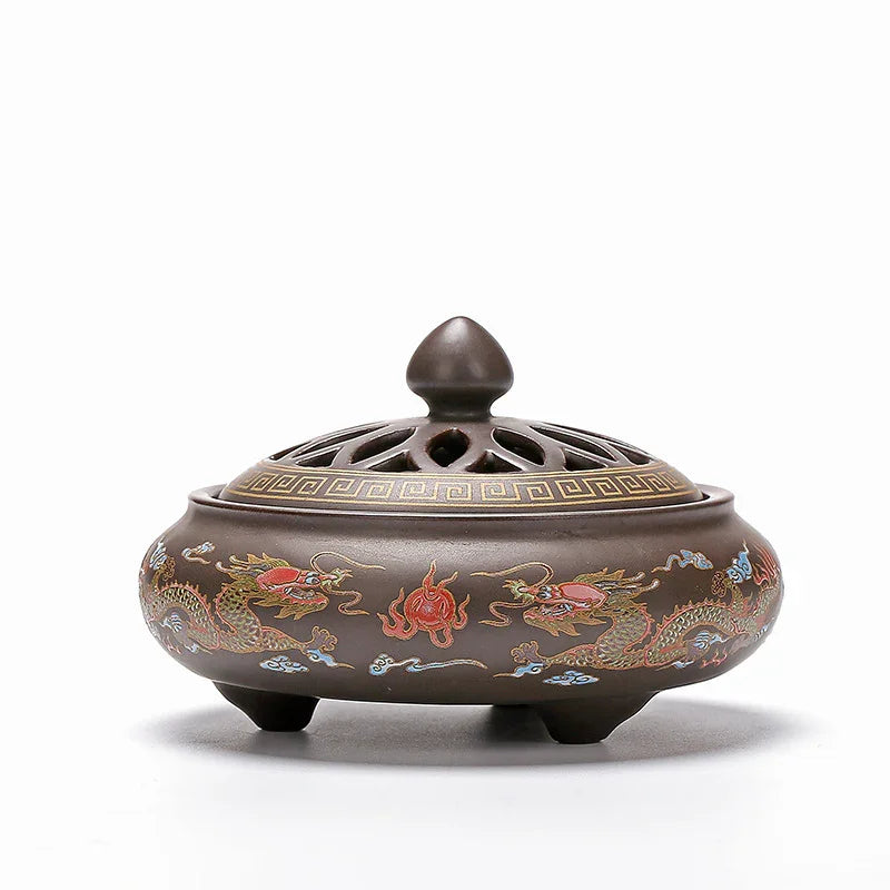 Cloisonné Ceramic Incense Burner — Hand-Made Backflow Censer - Y.S Alley