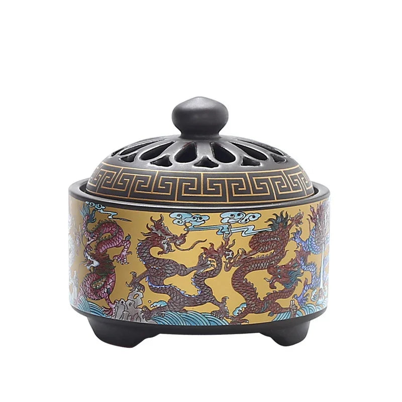 Cloisonné Ceramic Incense Burner — Hand-Made Backflow Censer - Y.S Alley