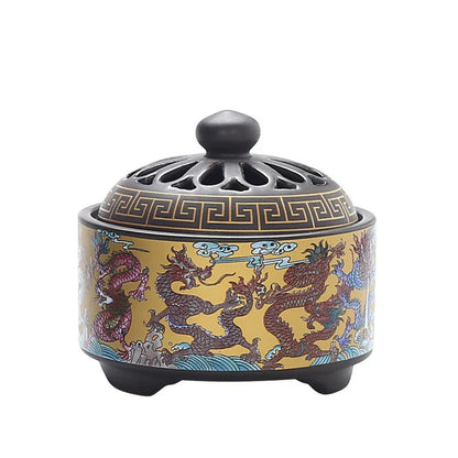 Cloisonné Ceramic Incense Burner — Hand-Made Backflow Censer - Y.S Alley