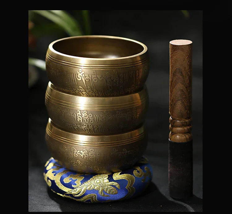 Tibetan Singing Bowl — Great Bright Mantra and the Endless Knot Buddhist - Y.S Alley