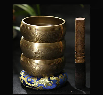Tibetan Singing Bowl — Great Bright Mantra and the Endless Knot Buddhist - Y.S Alley