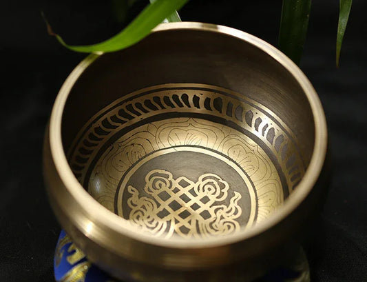 Tibetan Singing Bowl — Great Bright Mantra and the Endless Knot Buddhist - Y.S Alley