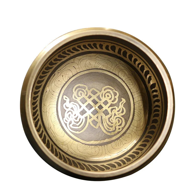 Tibetan Singing Bowl — Great Bright Mantra and the Endless Knot Buddhist - Y.S Alley