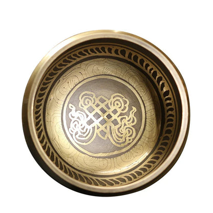 Tibetan Singing Bowl — Great Bright Mantra and the Endless Knot Buddhist - Y.S Alley