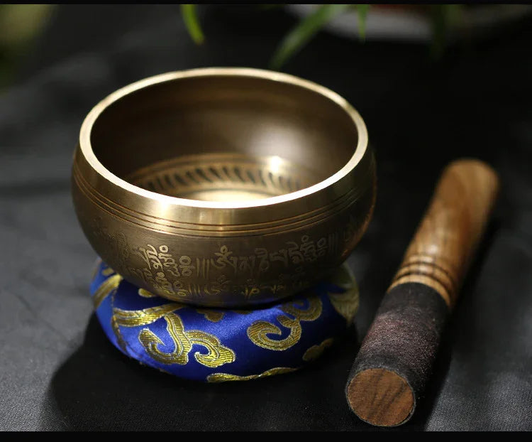 Tibetan Singing Bowl — Great Bright Mantra and the Endless Knot Buddhist - Y.S Alley