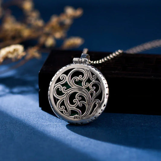 Malachite Round Pendant - 925 Sterling Silver - Y.S Alley