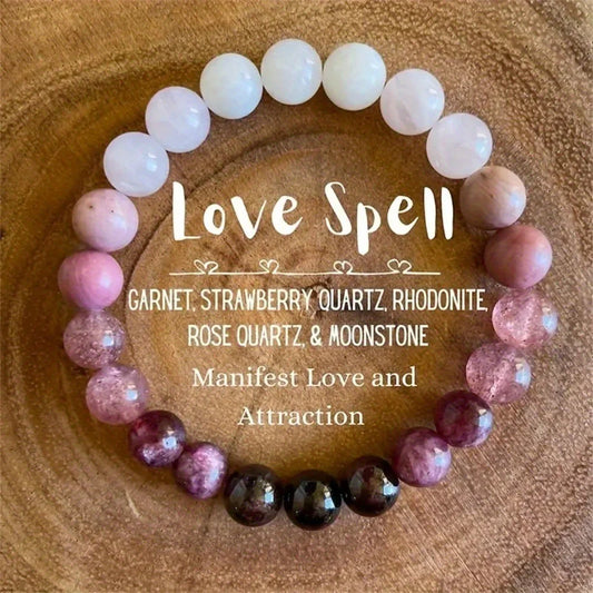 Intention Crystal Bracelet — Money · Protection · Abundance · Love (8 mm beads) - Y.S Alley