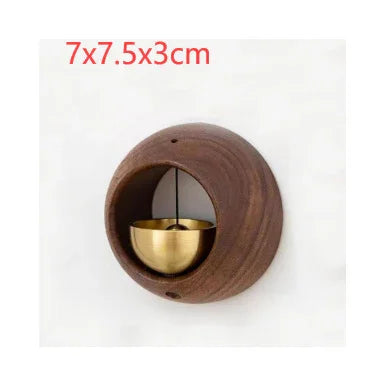 Minimalist Wood-Brass Door Bell — 6 Sculptural Shapes, Beech or Walnut - Y.S Alley
