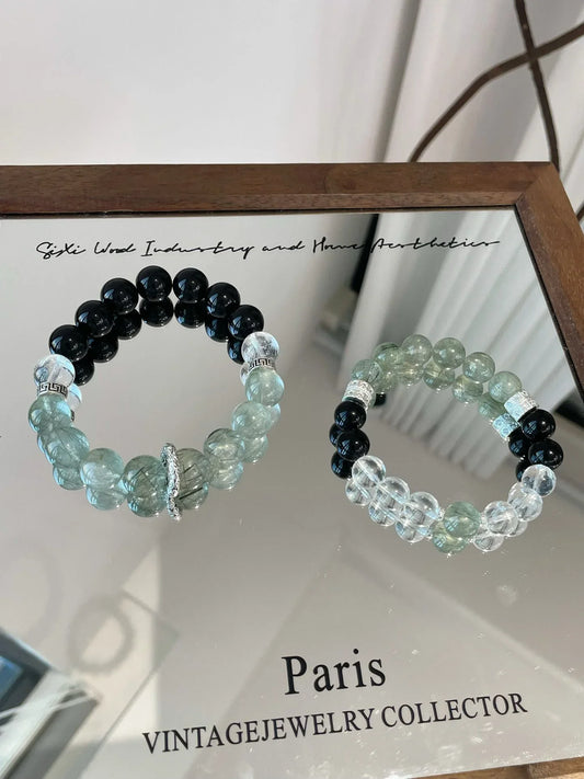 Black Grounding Gemstones Bracelet - Choose Shungite, Obsidian and Tiger's Eye