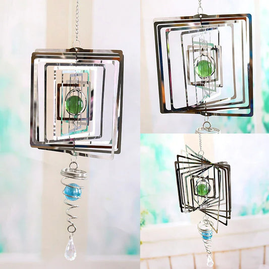 Modern Rotating Wind Chimes — 58 cm Kinetic Spinner (3 Styles) - Y.S Alley