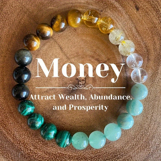 Intention Crystal Bracelet — Money · Protection · Abundance · Love (8 mm beads) - Y.S Alley