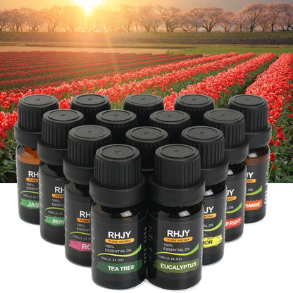 RHJY 100 % Pure Essential-Oil Set — 14-Bottle Collection (10 ml Each) - Y.S Alley