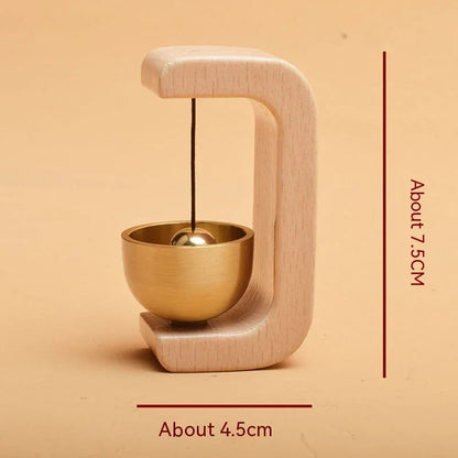Minimalist Wood-Brass Door Bell — 6 Sculptural Shapes, Beech or Walnut - Y.S Alley