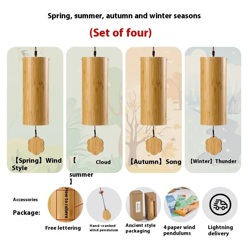 Four-Seasons Bamboo Chime — 8-Tone Hand-Tuned Cylinders - Y.S Alley