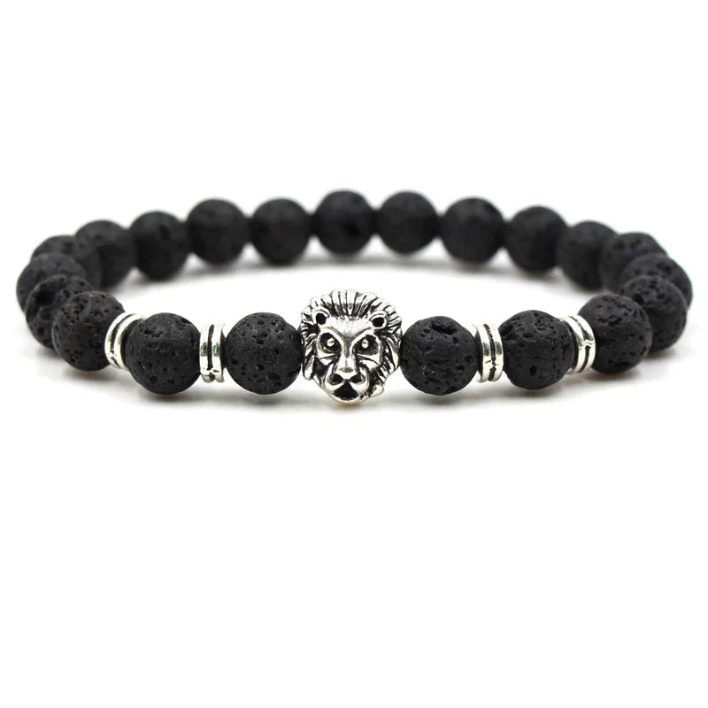 Lion Bead Bracelet | Silver or Gold Accents - Y.S Alley