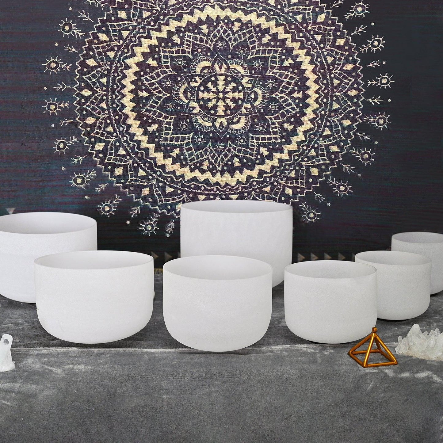 Classic 6-Inch Crystal Singing Bowl — 7-Tone Chakra Set (C to B) - Y.S Alley