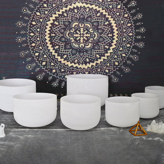 Classic 6-Inch Crystal Singing Bowl — 7-Tone Chakra Set (C to B) - Y.S Alley