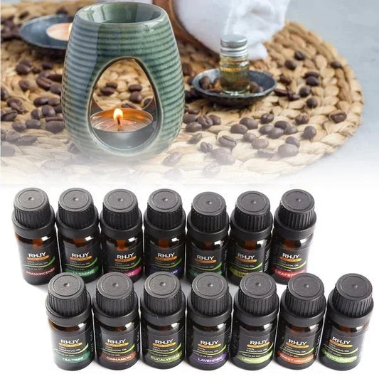 RHJY 100 % Pure Essential-Oil Set — 14-Bottle Collection (10 ml Each) - Y.S Alley